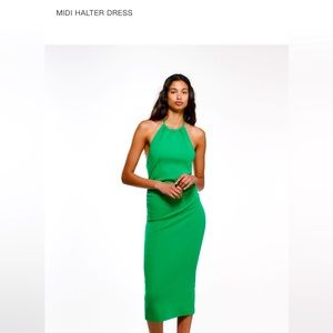 Green Midi Halter Dress